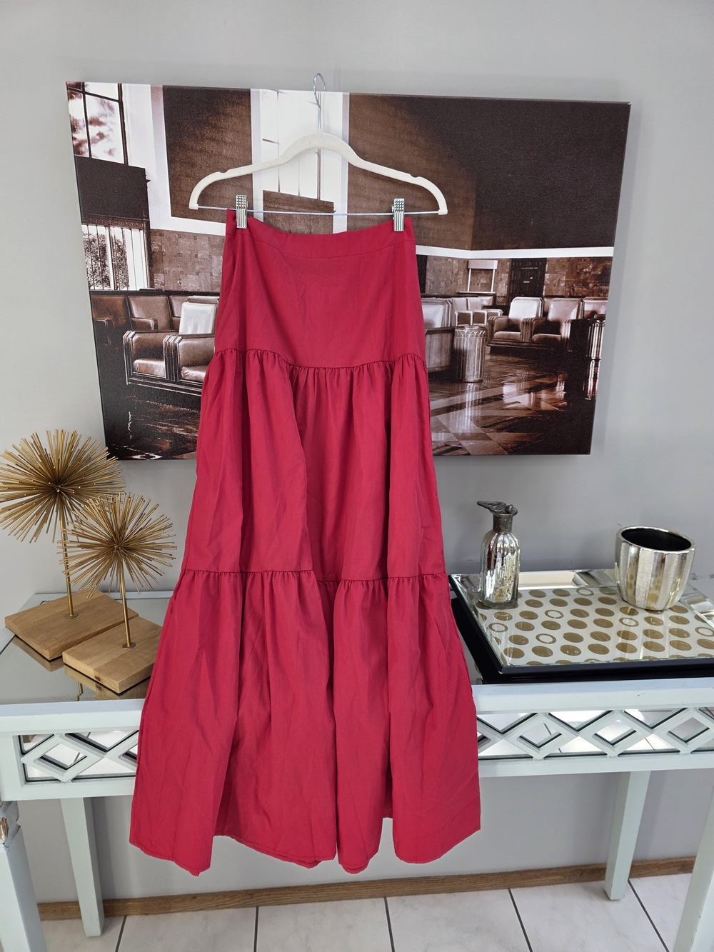 Zanzea Fuchsia Tiered Maxi Skirt Dress